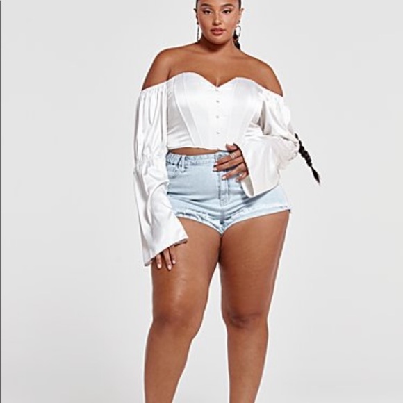 Fashion to Figure Pants - Fashion to figure denim cut off shorts nwt size 18 color light indigo